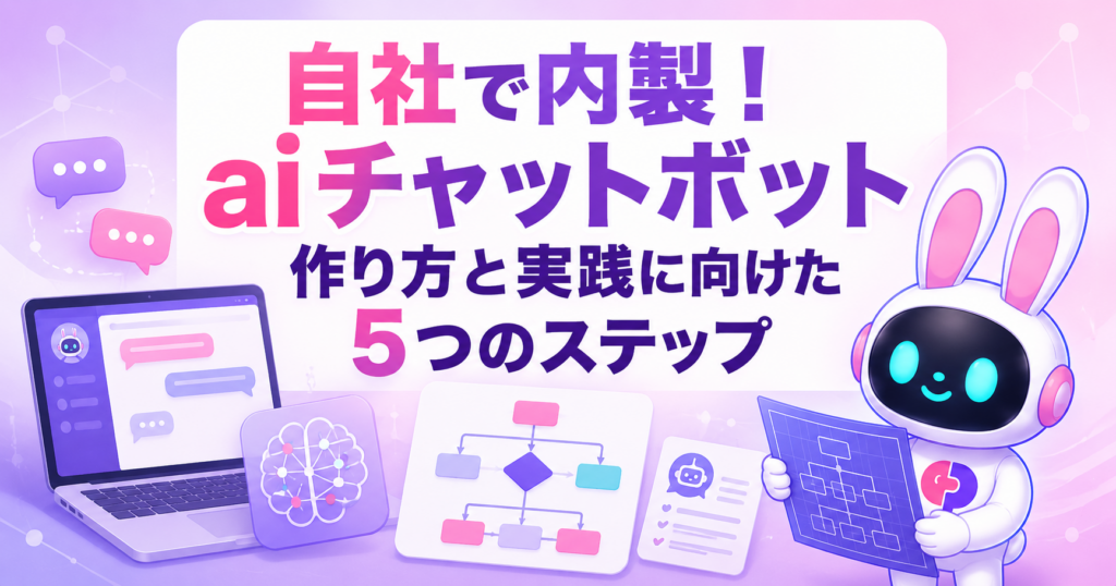 aiチャットボット 作り方を5つのステップで解説する記事のサムネイル画像
