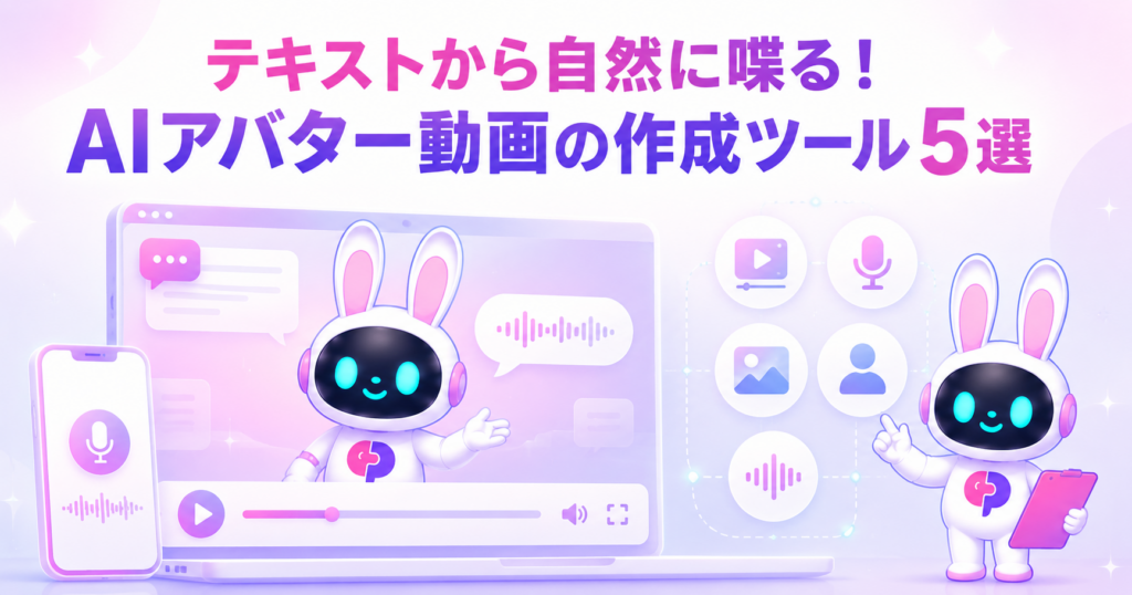 AIアバターが動画で自然に喋るおすすめ作成ツール5選を解説する記事のサムネイル画像