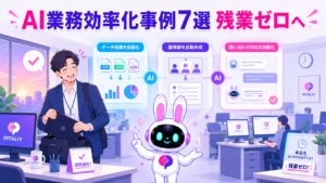 AI 業務効率化 事例で残業ゼロを実現し定時退社するビジネスパーソンのイメージ