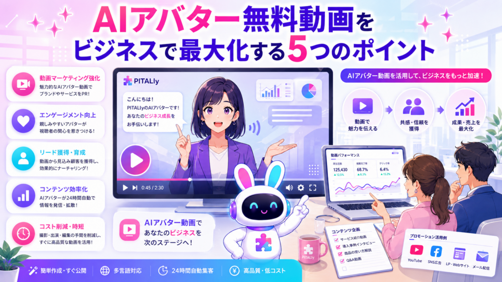 aiアバター無料動画を活用してビジネスを展開するイメージ