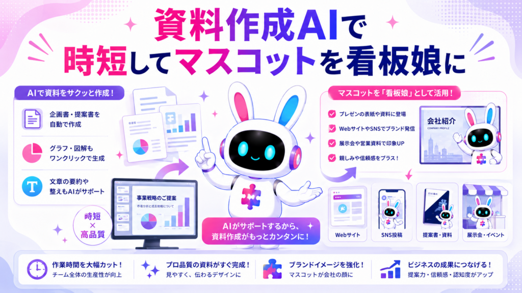 資料作成AIツール4選の比較表をイメージした図解
