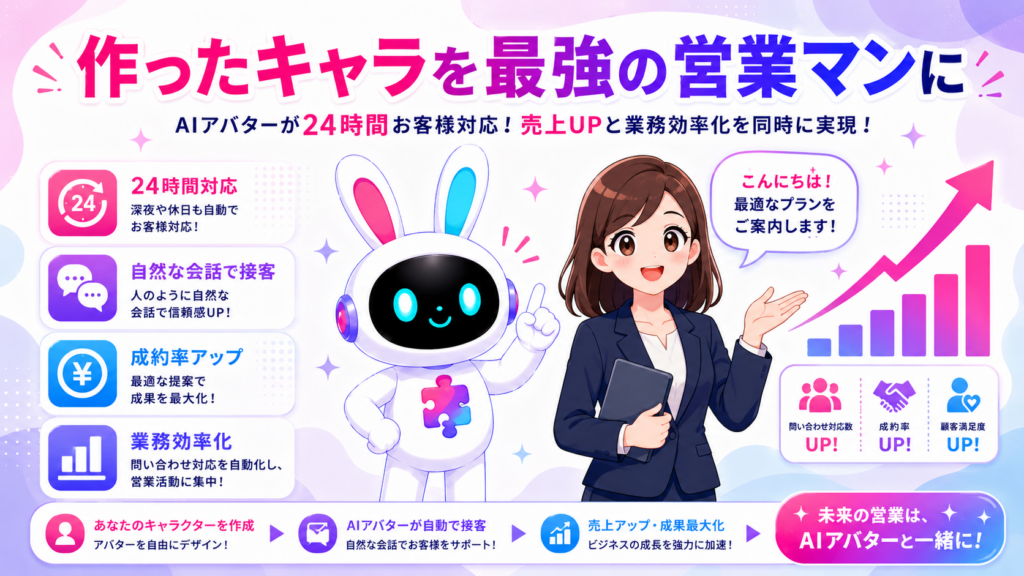 資料作成AIで作ったキャラクターをPITALIyの営業アバターとして活用する画像