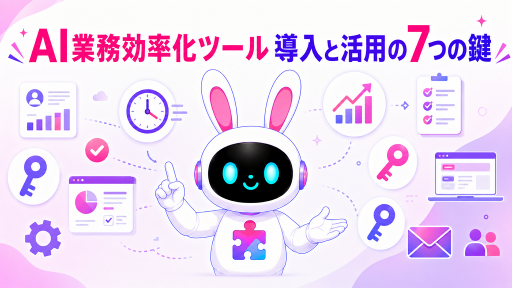 AI業務効率化ツールの導入と活用の鍵を紹介するアイキャッチ画像