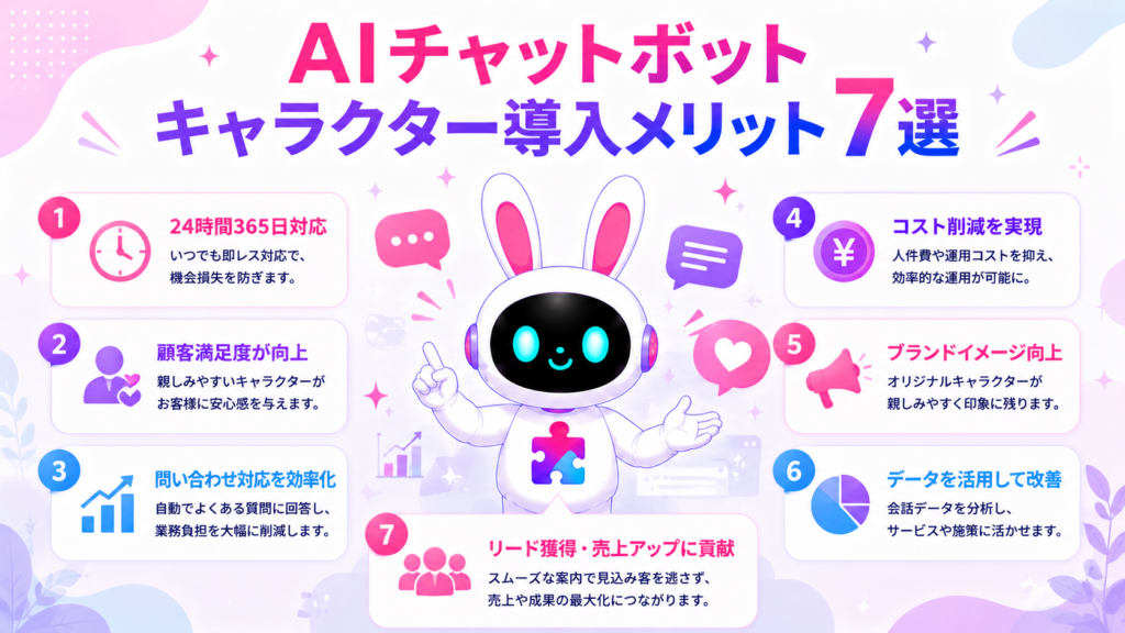 AIチャットボットのキャラクター導入メリットを紹介するアイキャッチ画像