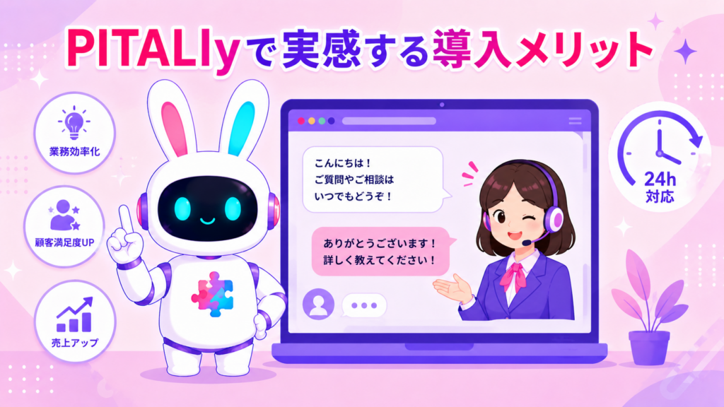 PITALIyでaiチャットボットキャラクターの導入メリットを実感する画像