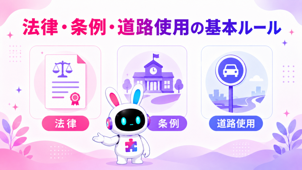 呼び込みに関する法律と条例の基本ルールを紹介する画像