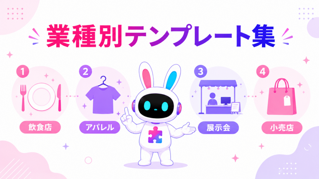 業種別の呼び込みフレーズテンプレートを紹介する画像