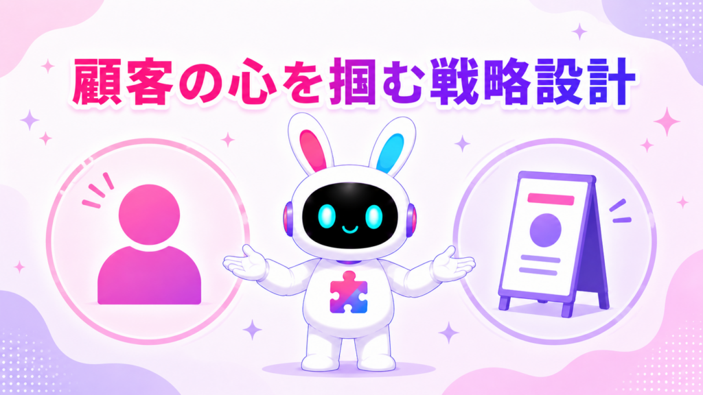 呼び込み・集客の仕組み化における顧客分析と視覚設計を紹介する画像