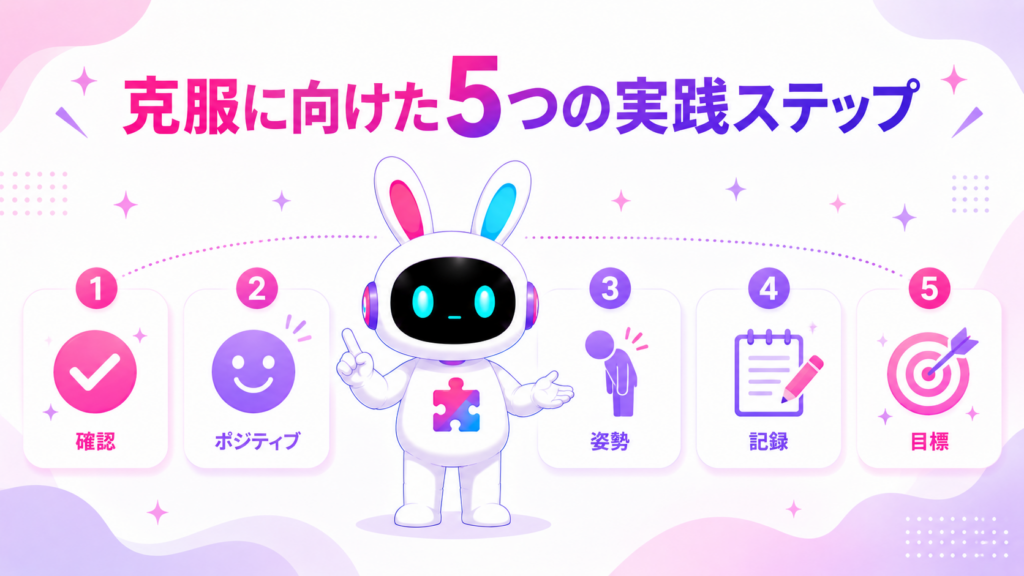 呼び込みが恥ずかしい気持ちを克服する5つの実践ステップを紹介する画像