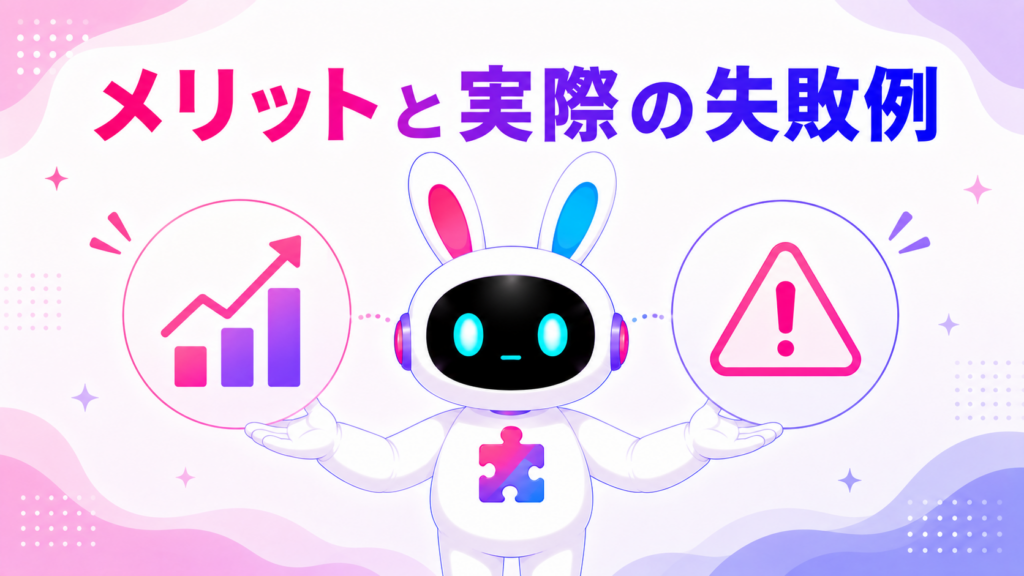 AIチャットボットキャラクター化のメリットと失敗例を紹介する画像