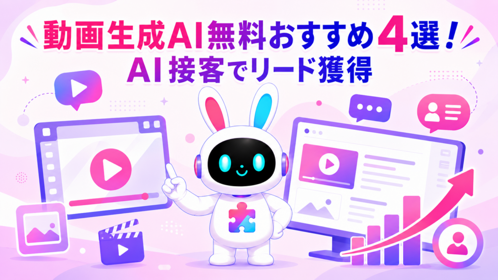 動画生成AI無料おすすめ4選とAI接客でリード獲得する秘訣を紹介するアイキャッチ画像