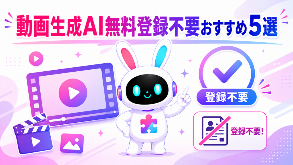 登録不要の動画生成AIおすすめ5選と最強の活用術を紹介するアイキャッチ画像