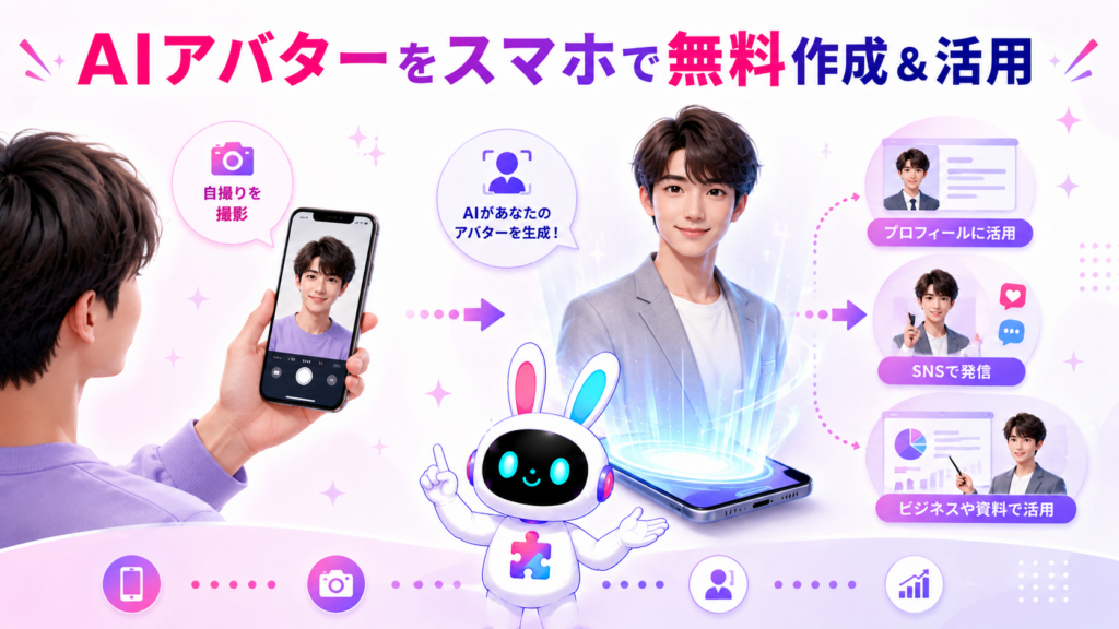 aiアバター 作り方 無料でスマホから作成し活用するイメージ
