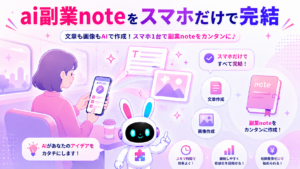 ai副業 noteをスマホだけで完結させる手順を紹介するイメージ