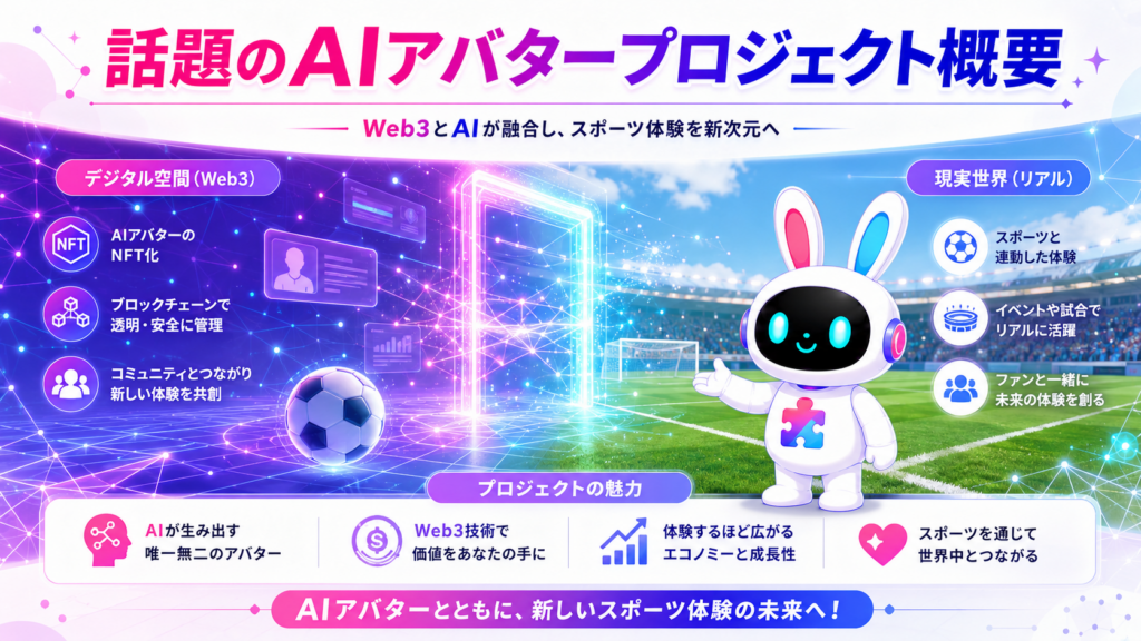 話題のAIアバタープロジェクトの概要を紹介するイメージ