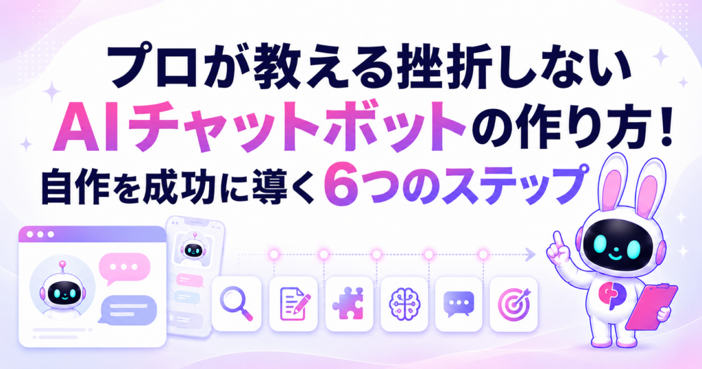 プロが教える挫折しないAIチャットボットの作り方！自作を成功に導く6つのステップのサムネイル画像