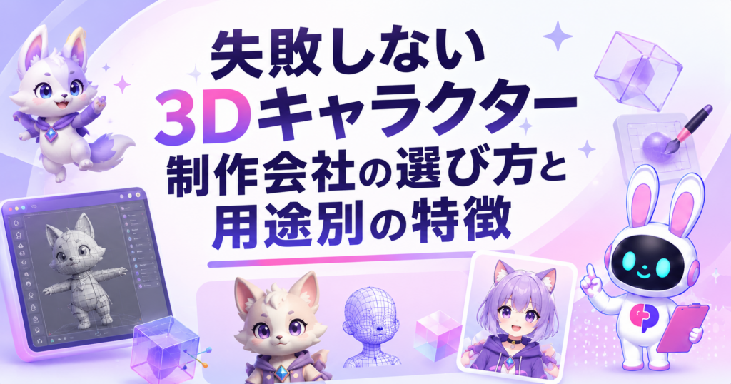 失敗しない3Dキャラクター制作会社の選び方と用途別の特徴を解説する記事のサムネイル画像
