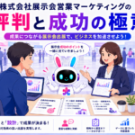 展示会出展のコンサルティングを受けるビジネスパーソンのイメージ