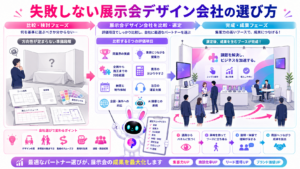 展示会 デザイン会社の実績や費用、対応範囲を比較し、集客力の高いブースを作る流れ