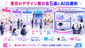 デザイン展示会 東京の5分野を見学し、PITALIyのAI接客を活用して出展する流れ