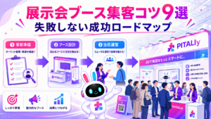 展示会ブース 集客 コツで成功のロードマップを描くイメージ