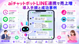 aiチャットボット line連携でLINE上での自動対応を行うイメージ
