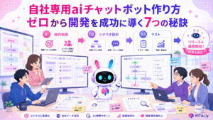 自社専用aiチャットボット 作り方でゼロから開発するイメージ