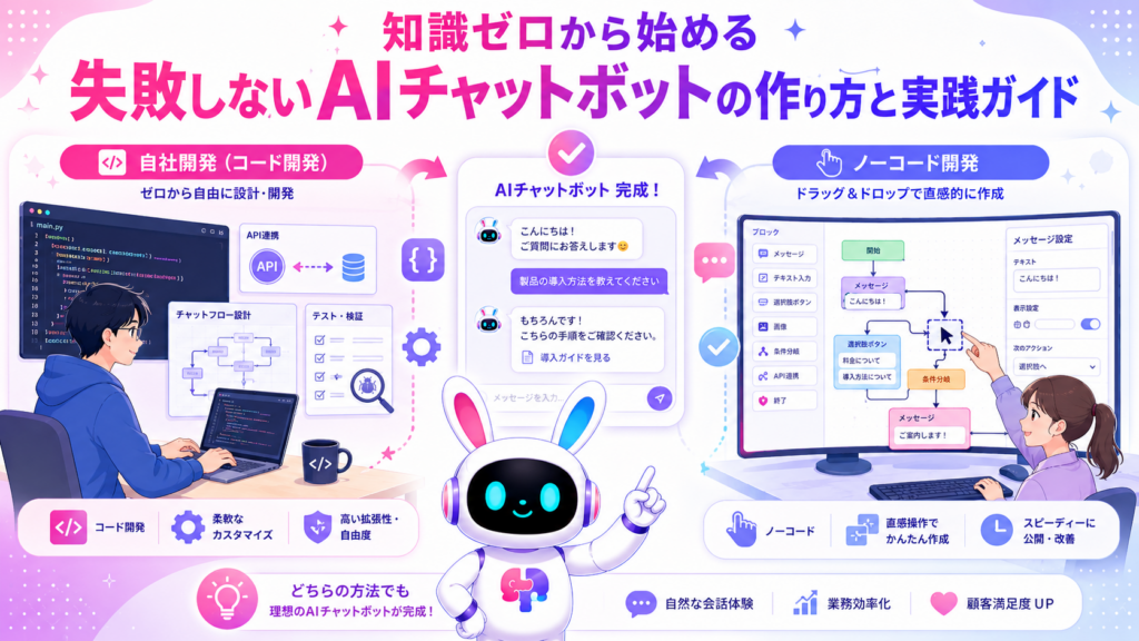 aiチャットボット 作り方を知識ゼロから実践するイメージ
