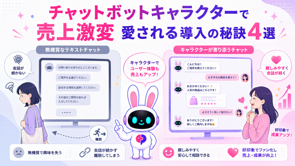 チャットボット キャラクターが心理的ハードルを下げブランドイメージを強化するイメージ