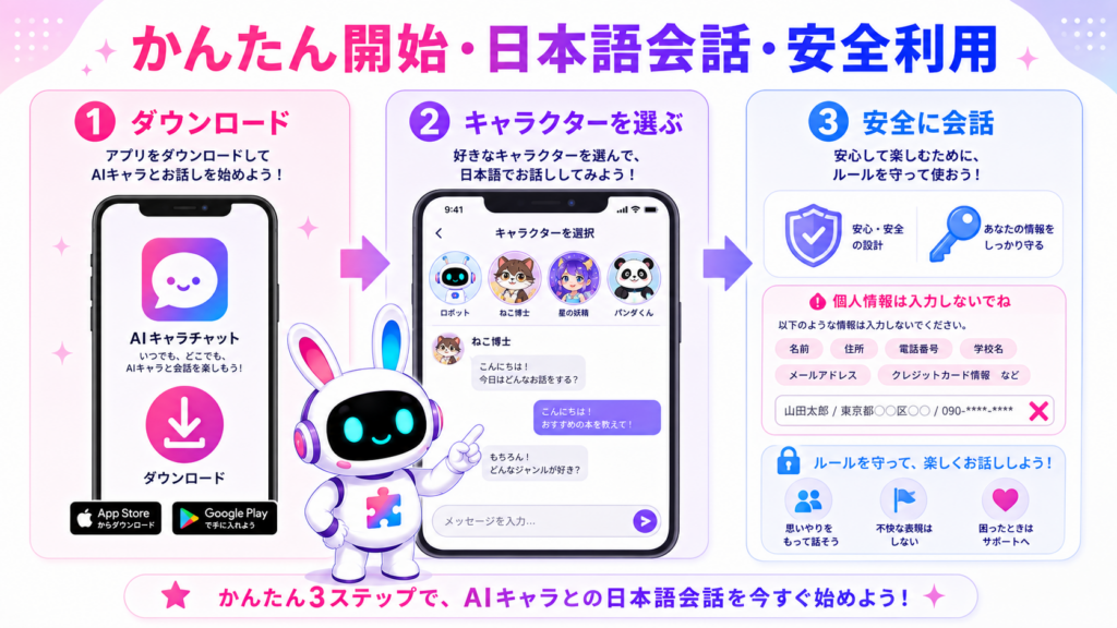 hi.ai - aiキャラクターとのチャットをダウンロードして日本語で安全に会話する基本手順