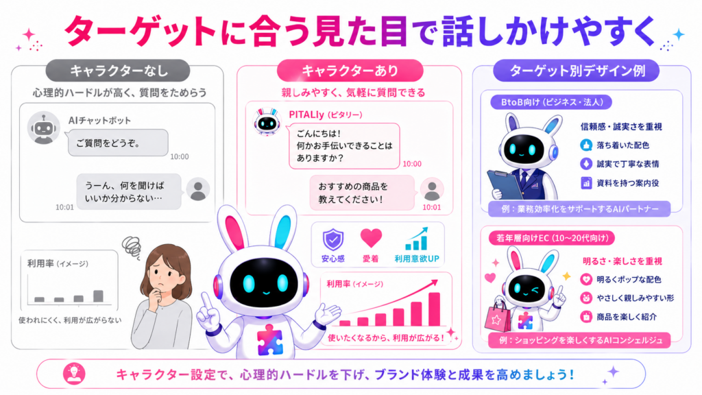 AIチャットボット キャラクター 作り方で、利用者に安心感を与え、ターゲット層に合うデザインを設計する方法