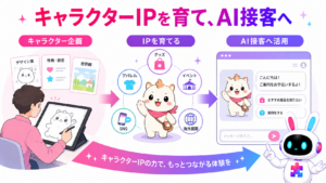 オリジナルキャラクターの企画・IP展開からPITALIyのAIアバター接客までの流れ