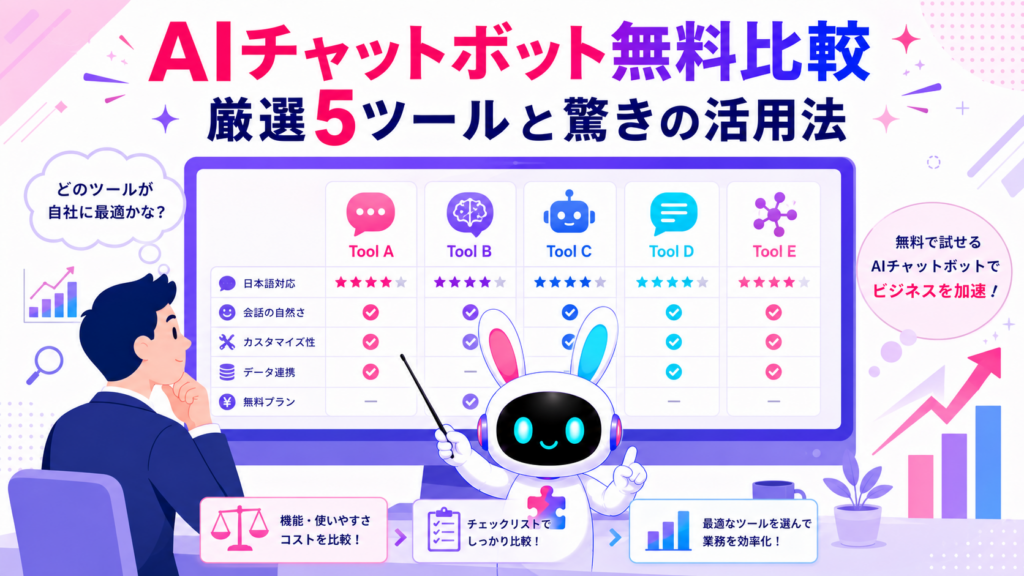 AIチャットボット 無料 比較で複数ツールを検討するイメージ