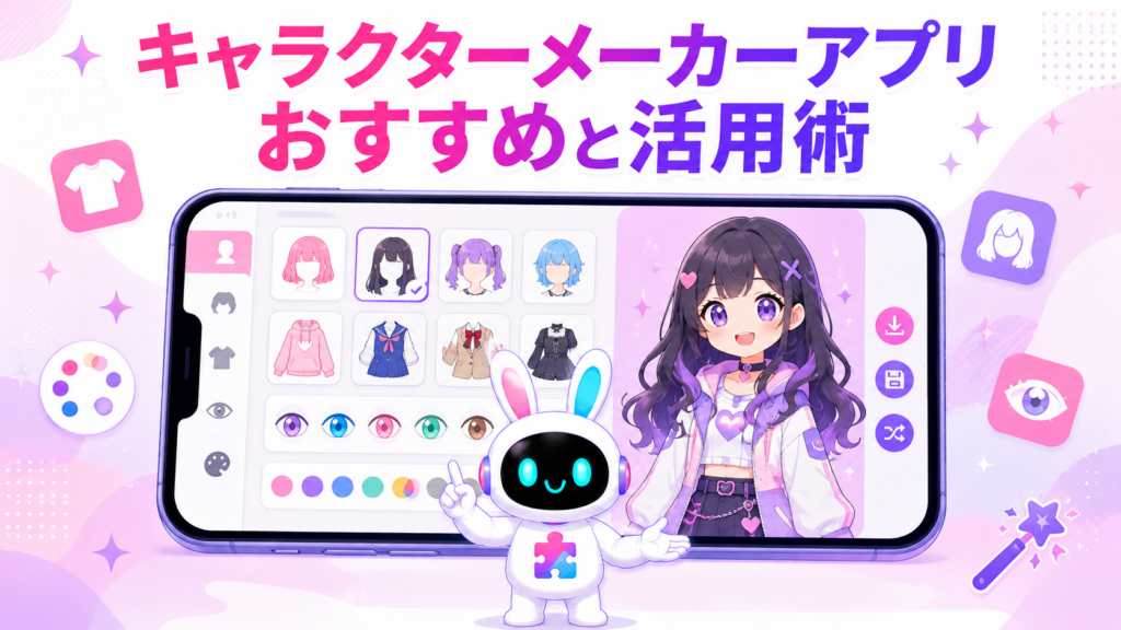 キャラクターメーカー アプリでオリジナルキャラクターを作成するイメージ
